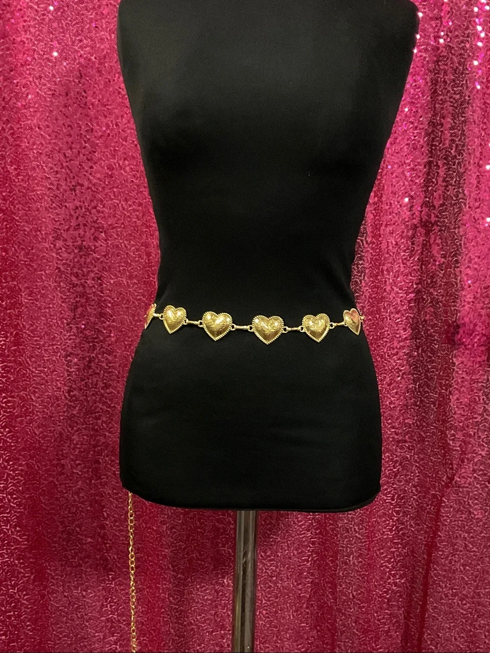 Gold Heart Link Chain Belt - Women Accessories
